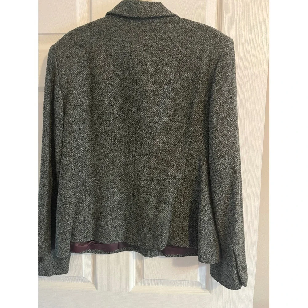 Jones New York Blazer Jacket Womens Classic Gray Tweed Career Business Size 14